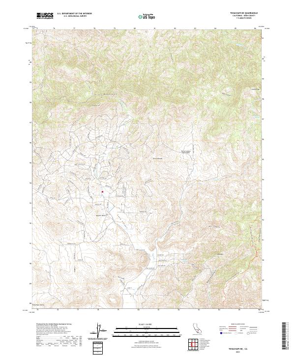 Tehachapi NE, CA — USGS 7.5-minute topo (2021)