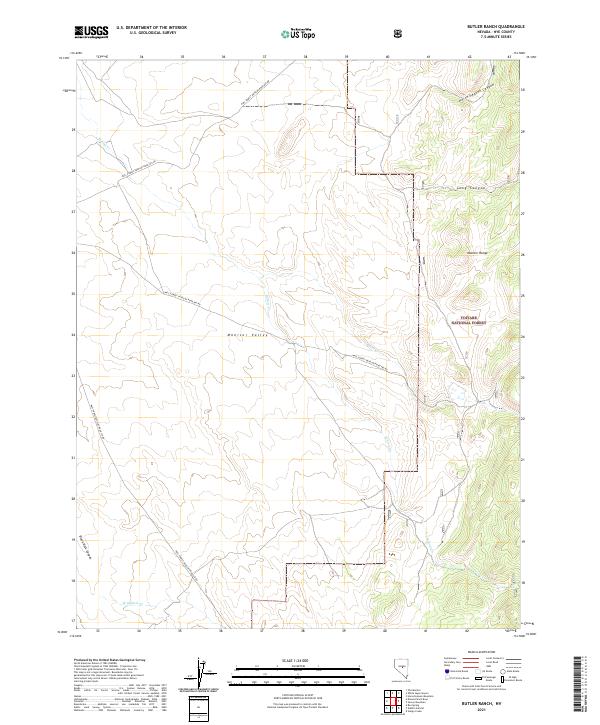 Butler Ranch, NV — USGS 7.5-minute topo (2021)