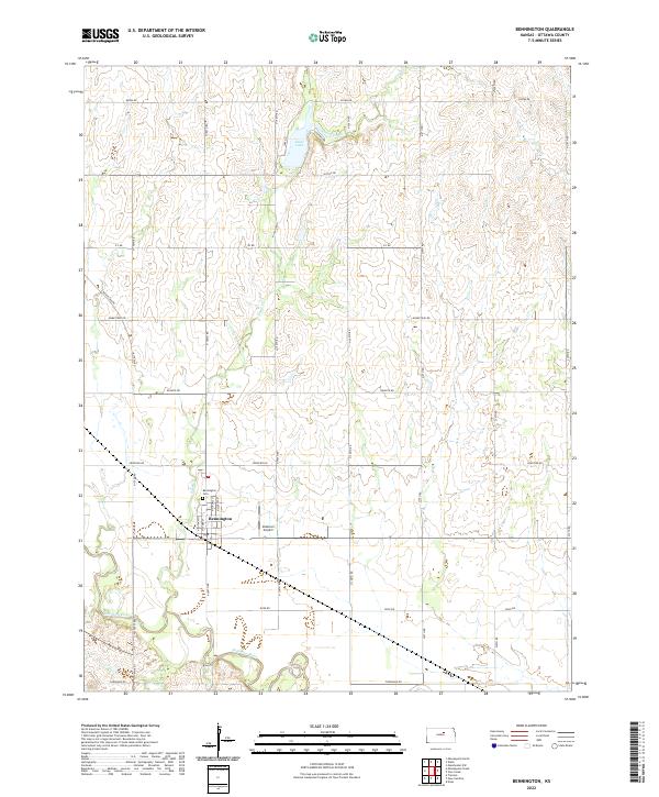 Bennington, KS — USGS 7.5-minute topo (2022)
