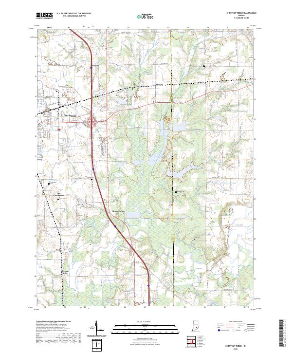 Chestnut Ridge, IN — USGS 7.5-minute topo (2022)