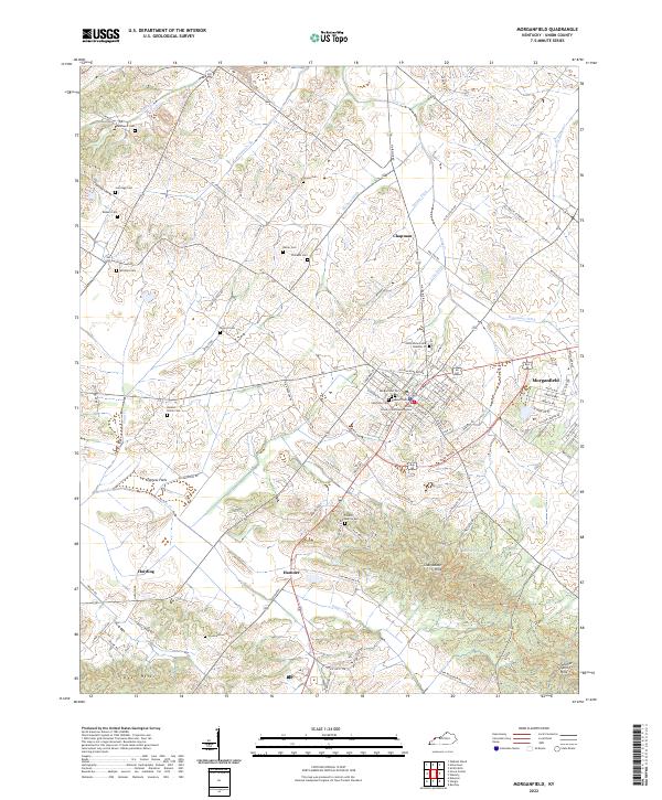 Morganfield, KY — USGS 7.5-minute topo (2022)