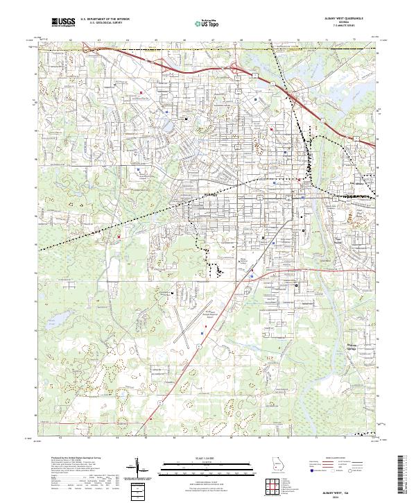 Albany West, GA — USGS 7.5-minute topo (2024)