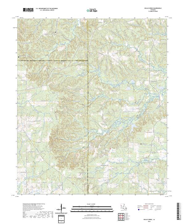 Hollis Creek, LA — USGS 7.5-minute topo (2024)