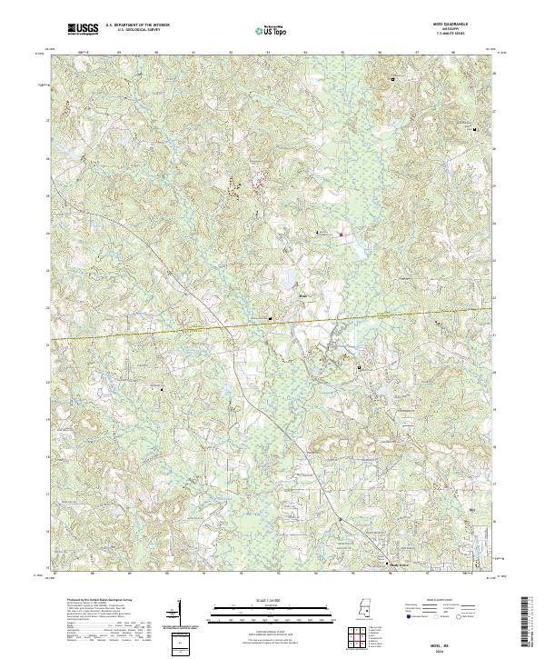 Moss, MS — USGS 7.5-minute topo (2024)