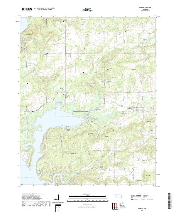 Hulbert, OK — USGS 7.5-minute topo (2022)