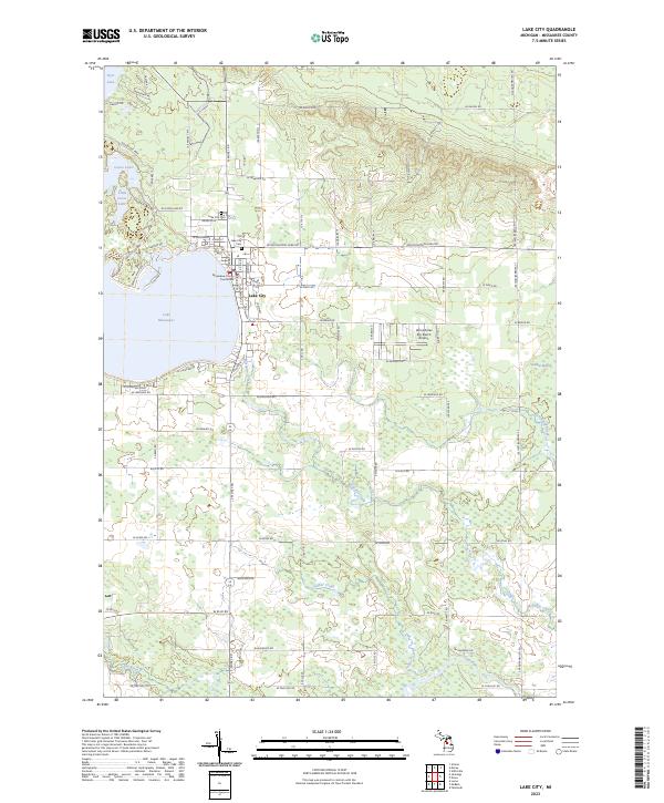 Lake City, MI — USGS 7.5-minute topo (2023)