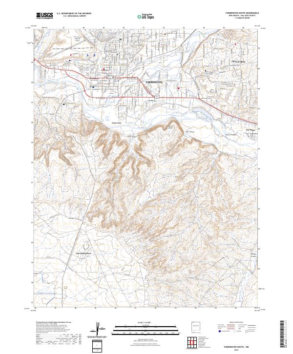 Farmington South, NM — USGS 7.5-minute topo (2023)