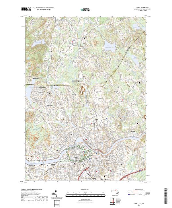 Lowell, MA-NH — USGS 7.5-minute topo (2024)