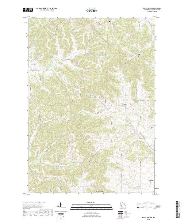 North Bend NE, WI — USGS 7.5-minute topo (2022)