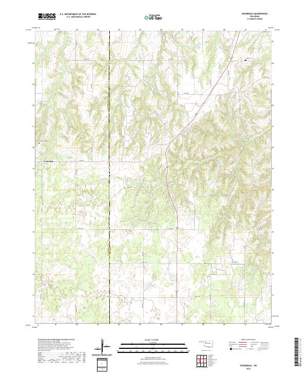 Cedardale, OK — USGS 7.5-minute topo (2022)