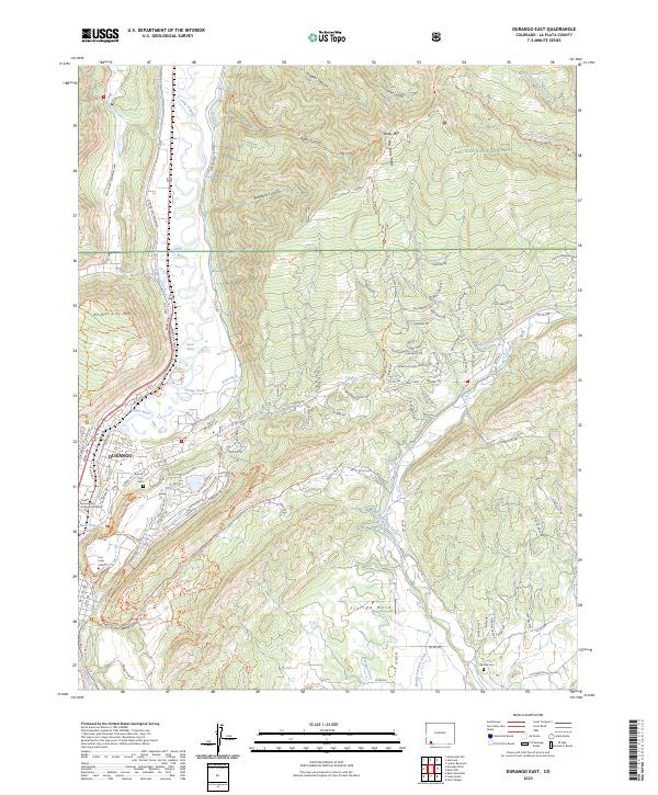 Durango East, CO — USGS 7.5-minute topo (2023)