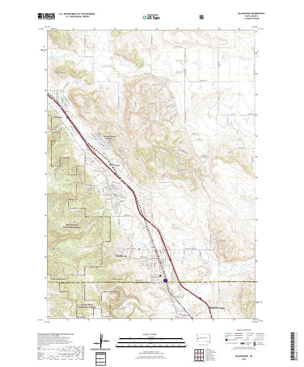 Blackhawk, SD — USGS 7.5-minute topo (2021)
