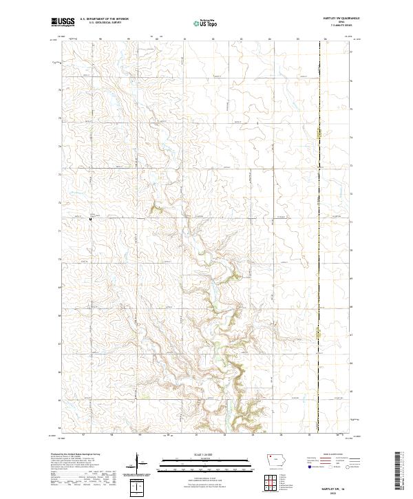Hartley SW, IA — USGS 7.5-minute topo (2022)