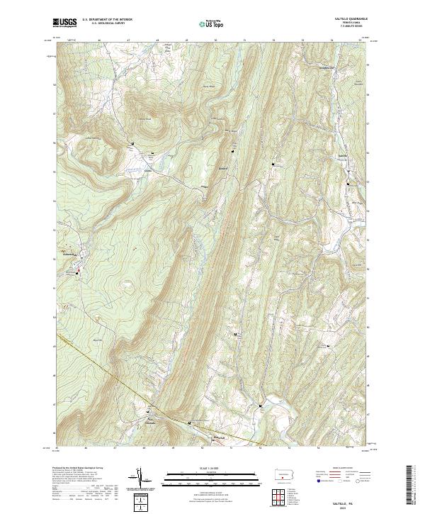 Saltillo, PA — USGS 7.5-minute topo (2023)