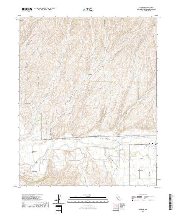 Shandon, CA — USGS 7.5-minute topo (2021)
