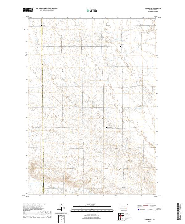 Delmont SE, SD — USGS 7.5-minute topo (2021)