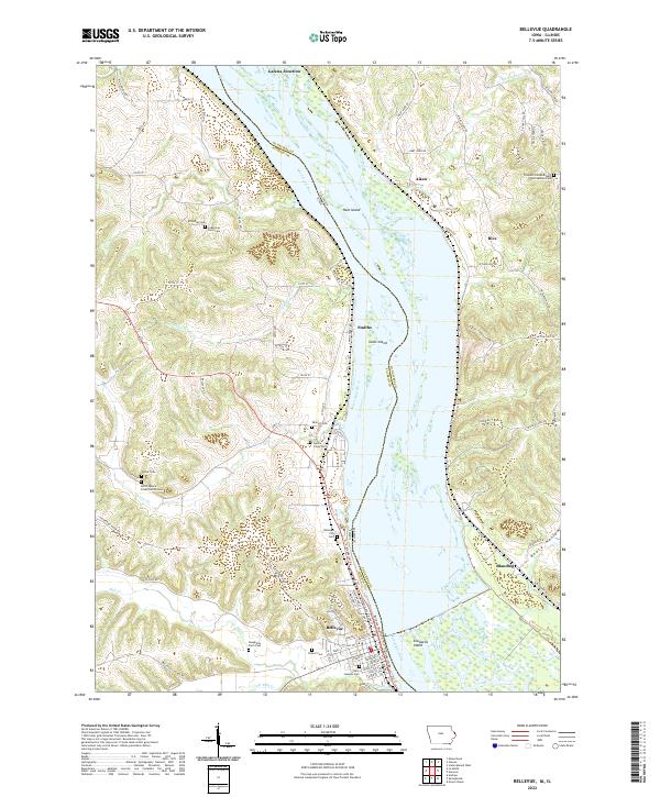 Bellevue, IA-IL — USGS 7.5-minute topo (2022)
