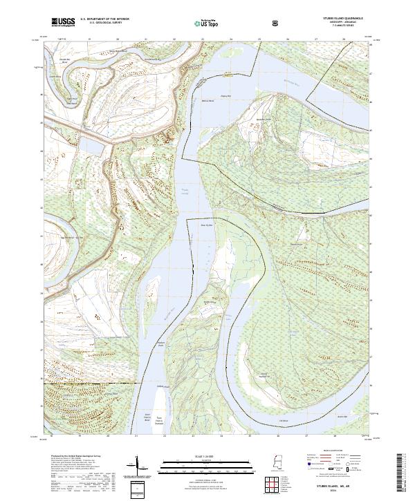 Stubbs Island, MS-AR — USGS 7.5-minute topo (2024)