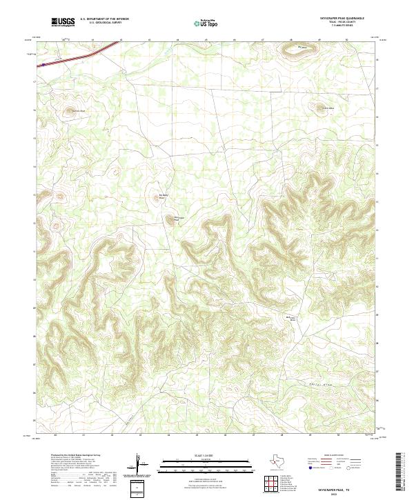 Skyscraper Peak, TX — USGS 7.5-minute topo (2022)
