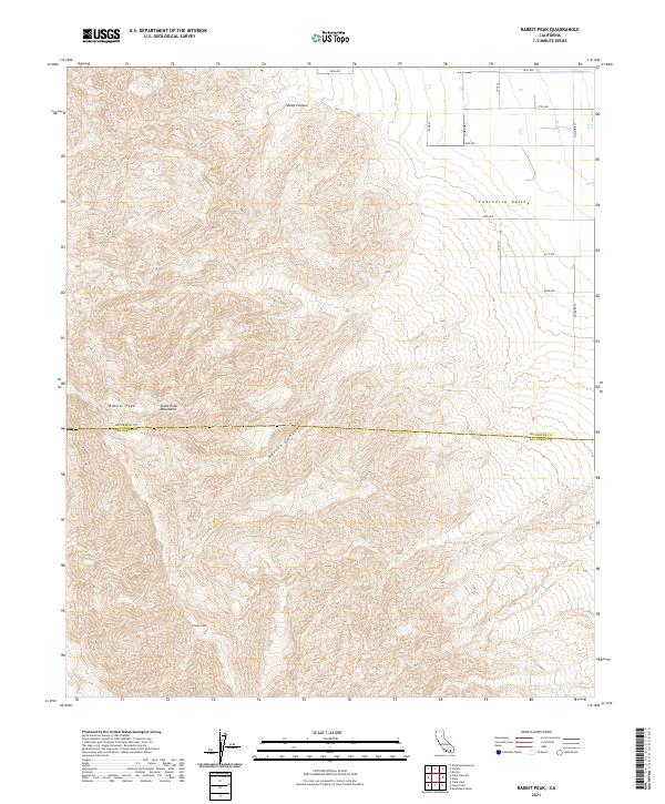 Rabbit Peak, CA — USGS 7.5-minute topo (2021)