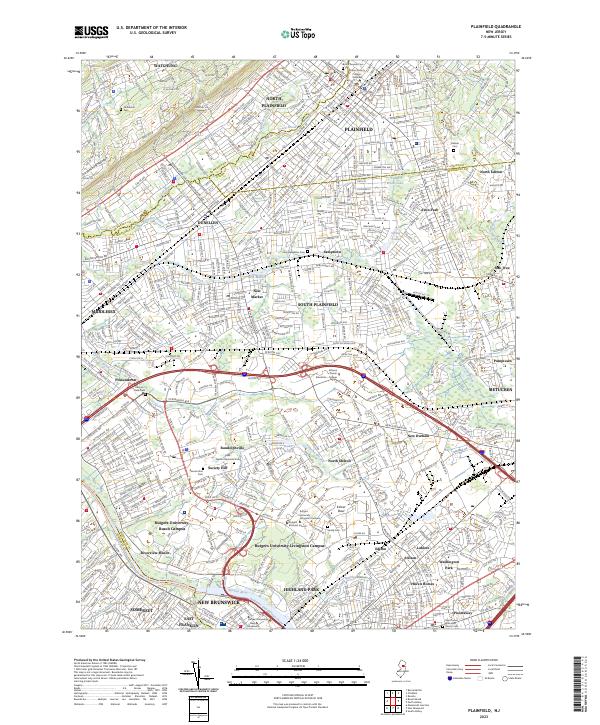 Plainfield, NJ — USGS 7.5-minute topo (2023)