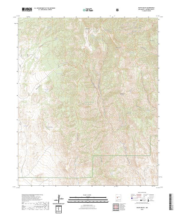 South Baldy, NM — USGS 7.5-minute topo (2023)