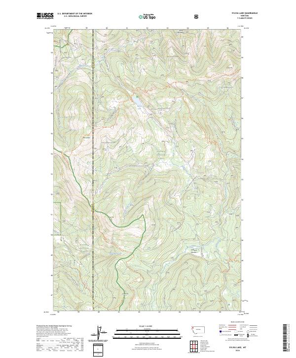 Sylvia Lake, MT — USGS 7.5-minute topo (2024)