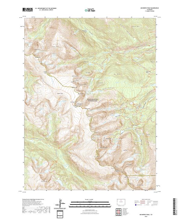 McHenrys Peak, CO — USGS 7.5-minute topo (2022)
