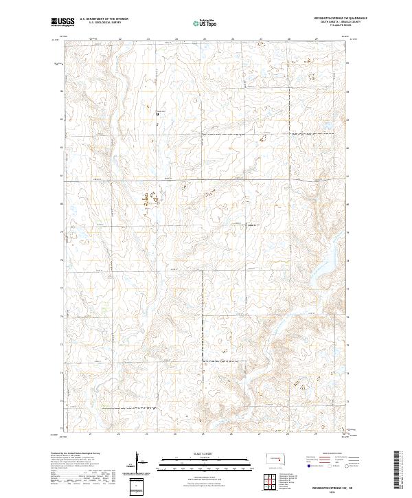 Wessington Springs SW, SD — USGS 7.5-minute topo (2021)