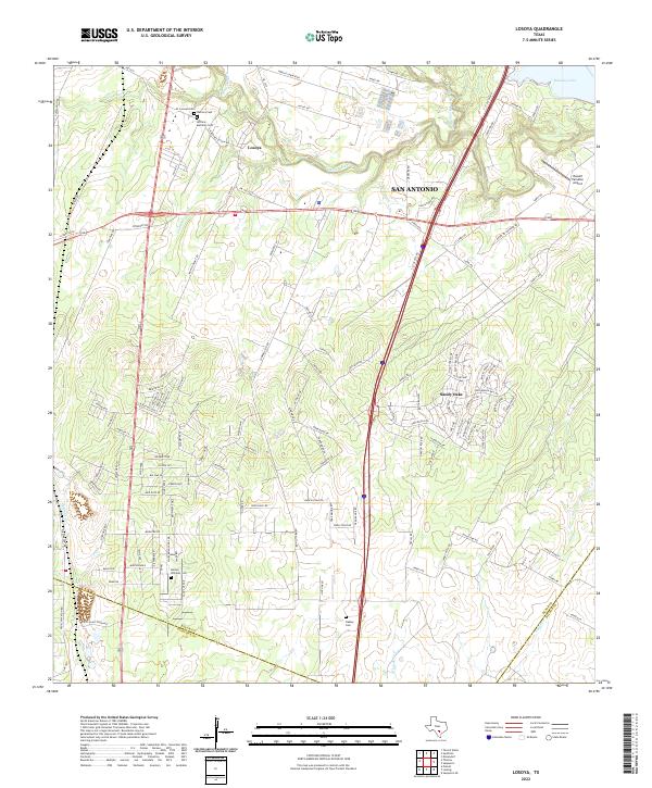 Losoya, TX — USGS 7.5-minute topo (2022)
