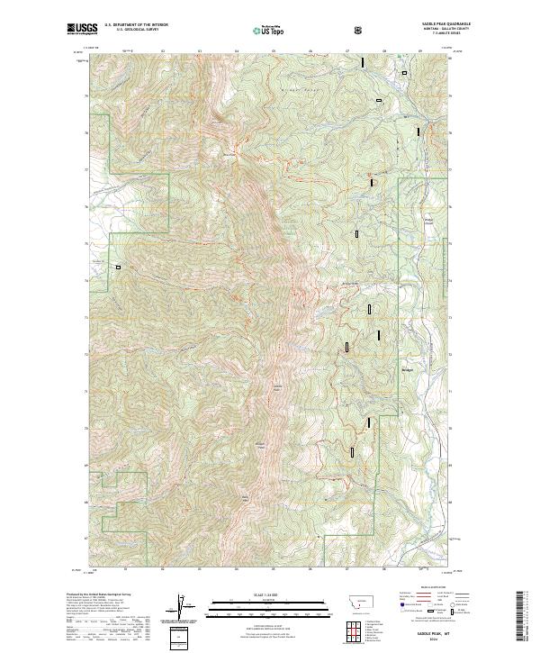 Saddle Peak, MT — USGS 7.5-minute topo (2024)