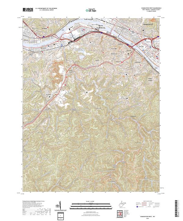 Charleston West, WV — USGS 7.5-minute topo (2023)