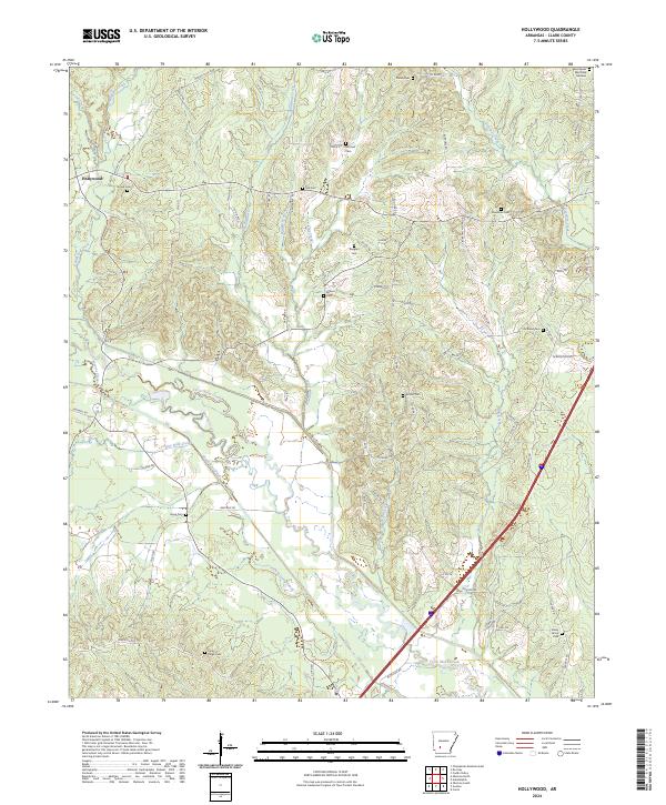 Hollywood, AR — USGS 7.5-minute topo (2024)