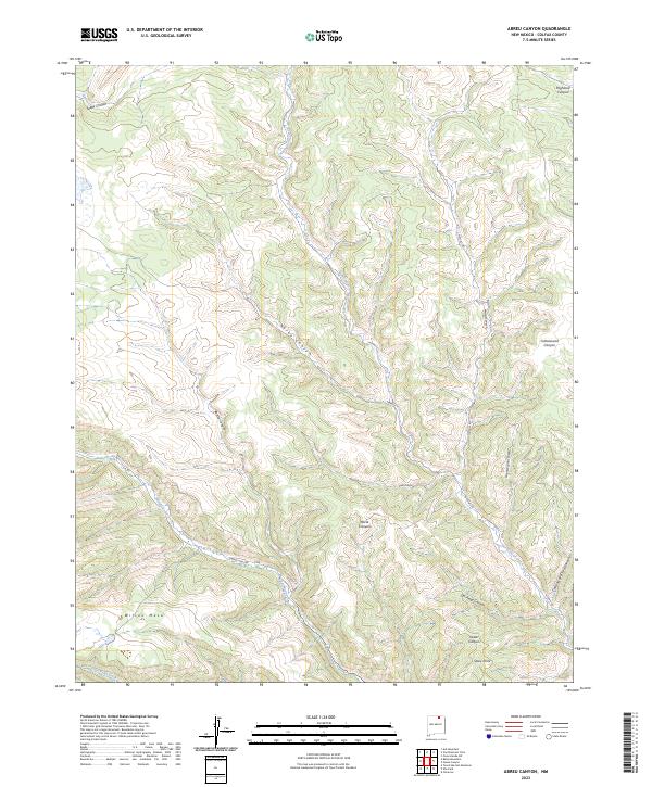 Abreu Canyon, NM — USGS 7.5-minute topo (2023)