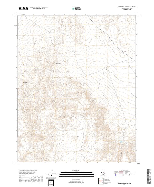 Centennial Canyon, CA — USGS 7.5-minute topo (2021)