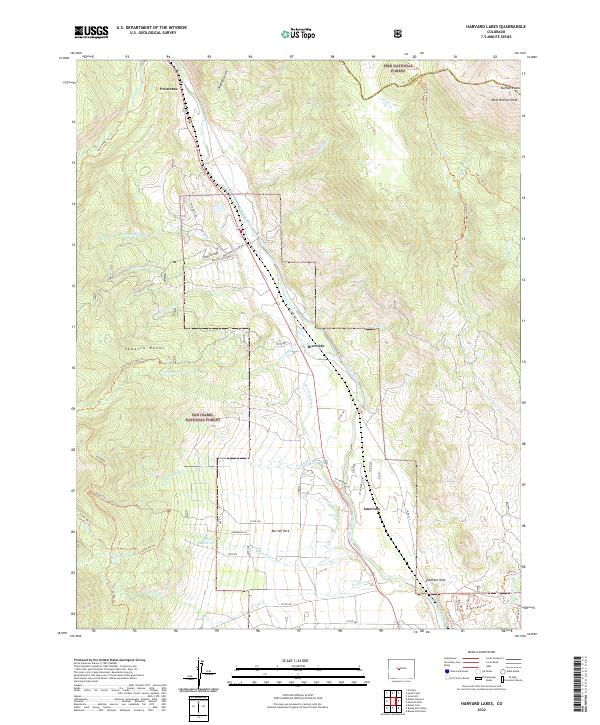 Harvard Lakes, CO — USGS 7.5-minute topo (2022)