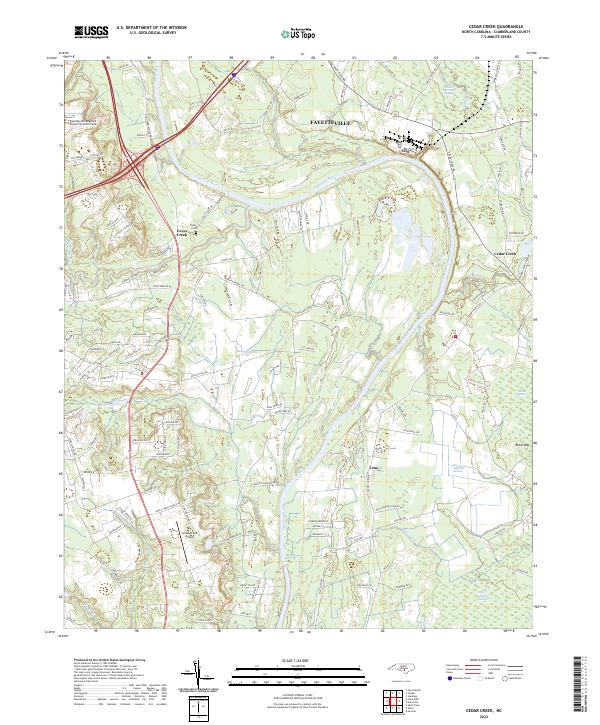 Cedar Creek, NC — USGS 7.5-minute topo (2022)