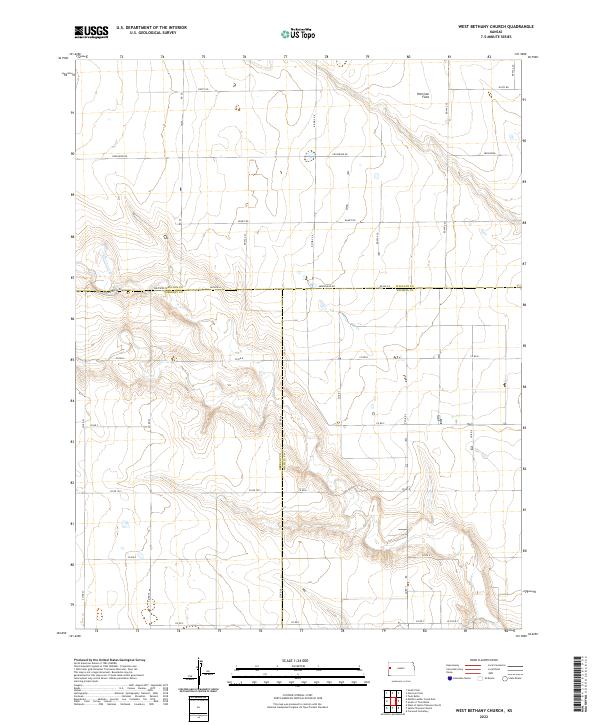 West Bethany Church, KS — USGS 7.5-minute topo (2022)