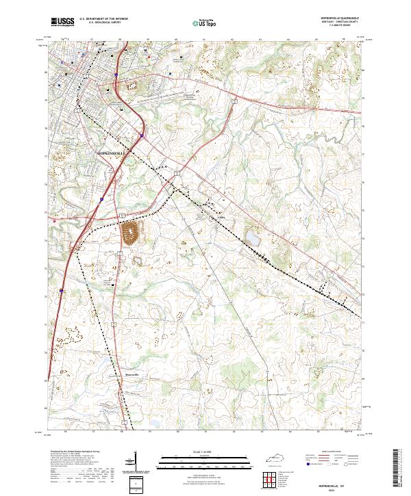 Hopkinsville, KY — USGS 7.5-minute topo (2022)