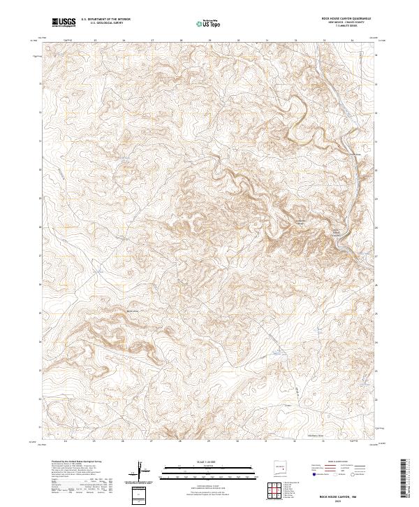 Rock House Canyon, NM — USGS 7.5-minute topo (2023)