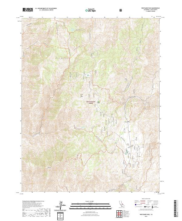 Westgard Pass, CA — USGS 7.5-minute topo (2021)