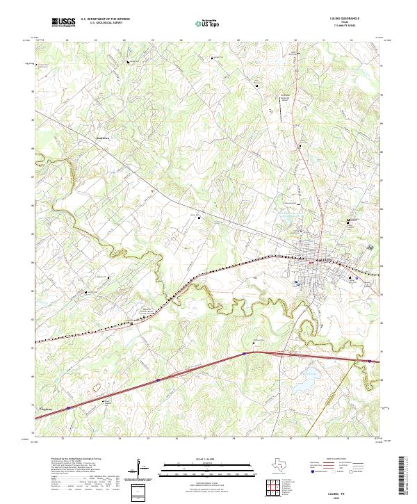 Luling, TX — USGS 7.5-minute topo (2022)