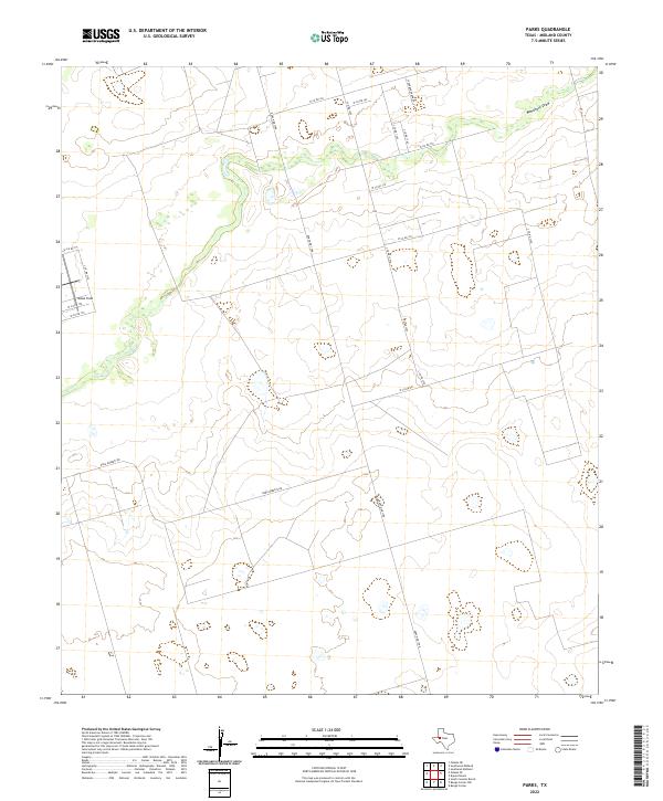 Parks, TX — USGS 7.5-minute topo (2022)