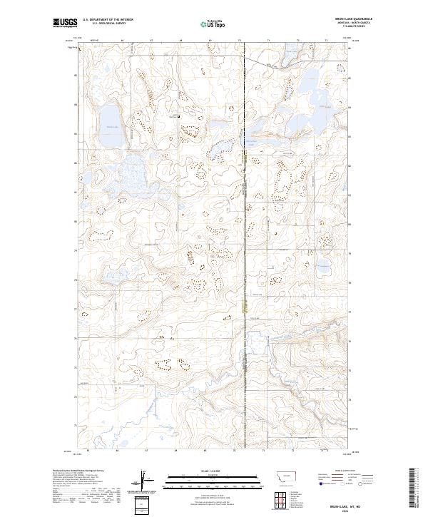 Brush Lake, MT-ND — USGS 7.5-minute topo (2024)
