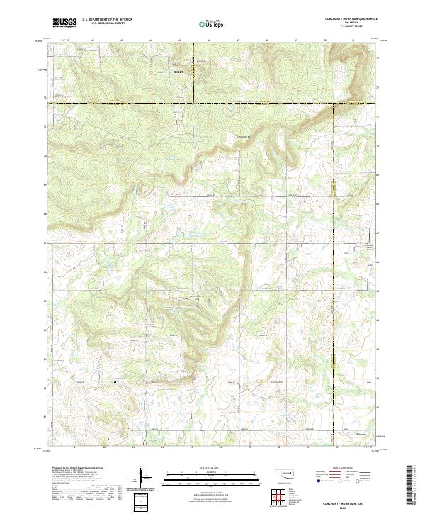 Concharty Mountain, OK — USGS 7.5-minute topo (2022)