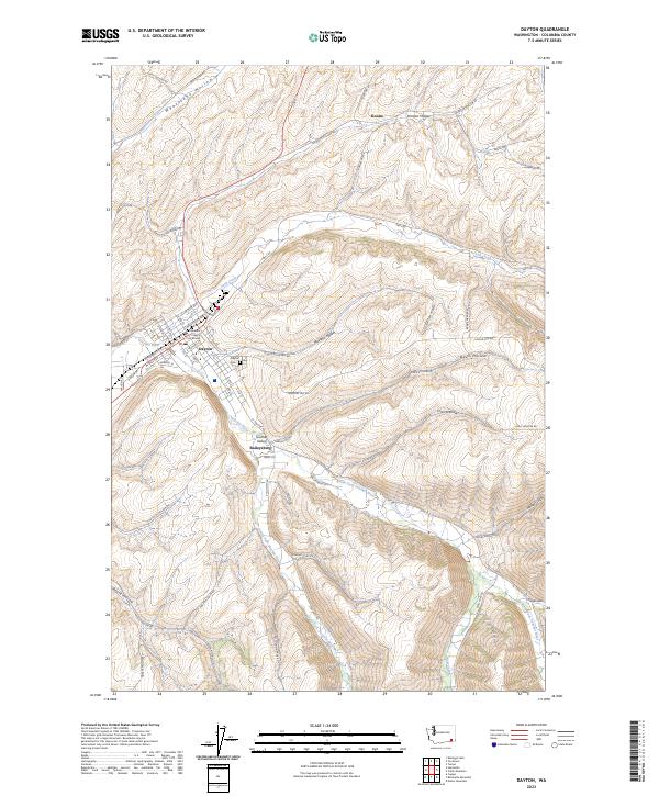 Dayton, WA — USGS 7.5-minute topo (2023)