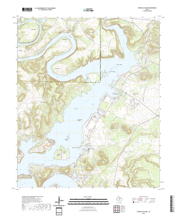 Costello Island, TX — USGS 7.5-minute topo (2022)