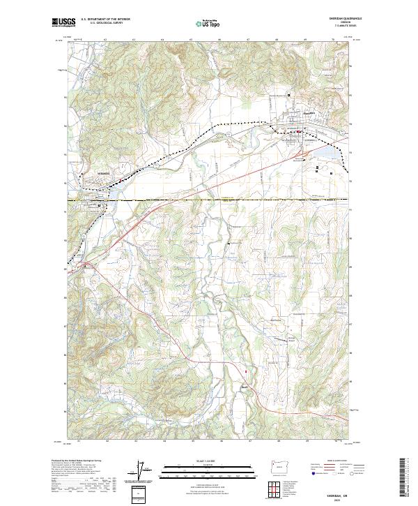 Sheridan, OR — USGS 7.5-minute topo (2023)
