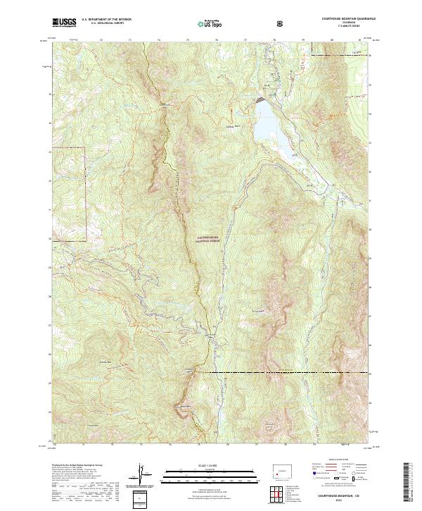 Courthouse Mountain, CO — USGS 7.5-minute topo (2022)