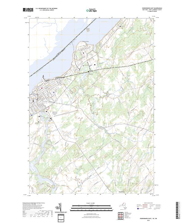 Ogdensburg East, NY-ON — USGS 7.5-minute topo (2023)